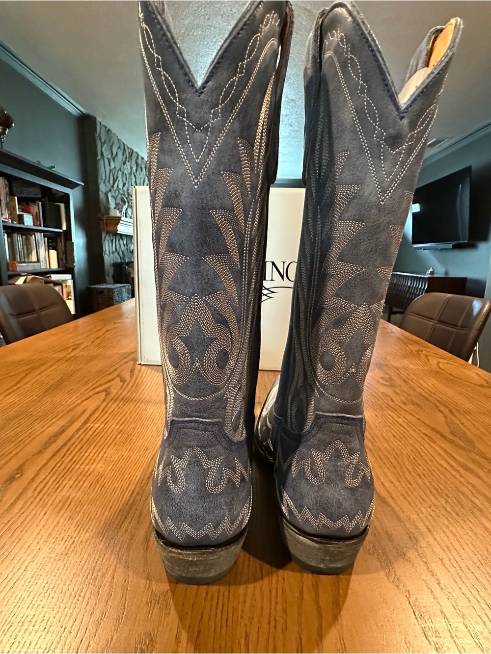 Old Gringo Navy / Smokey Blue Embroidered Cowgirl Boots